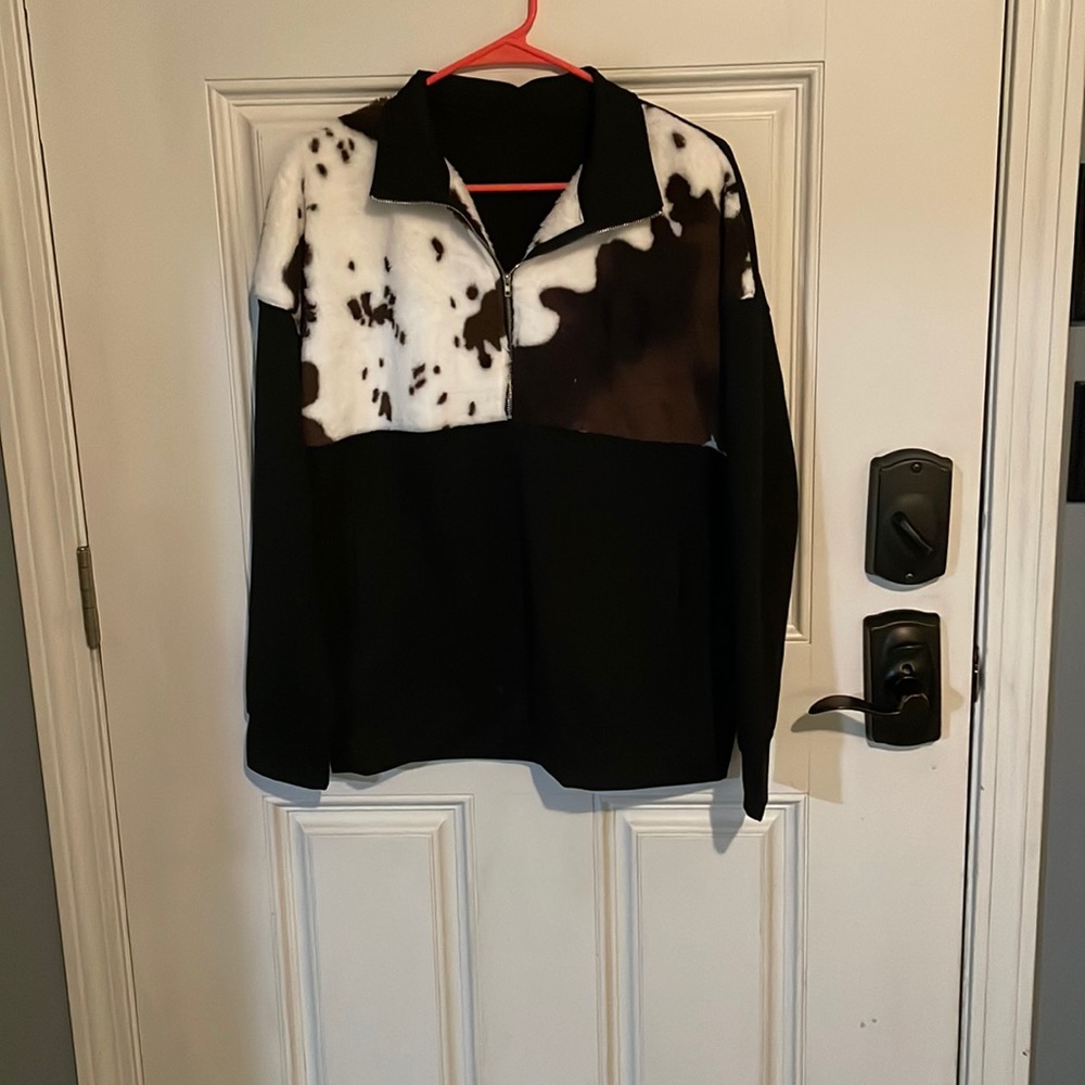 Cow hide quarter zip